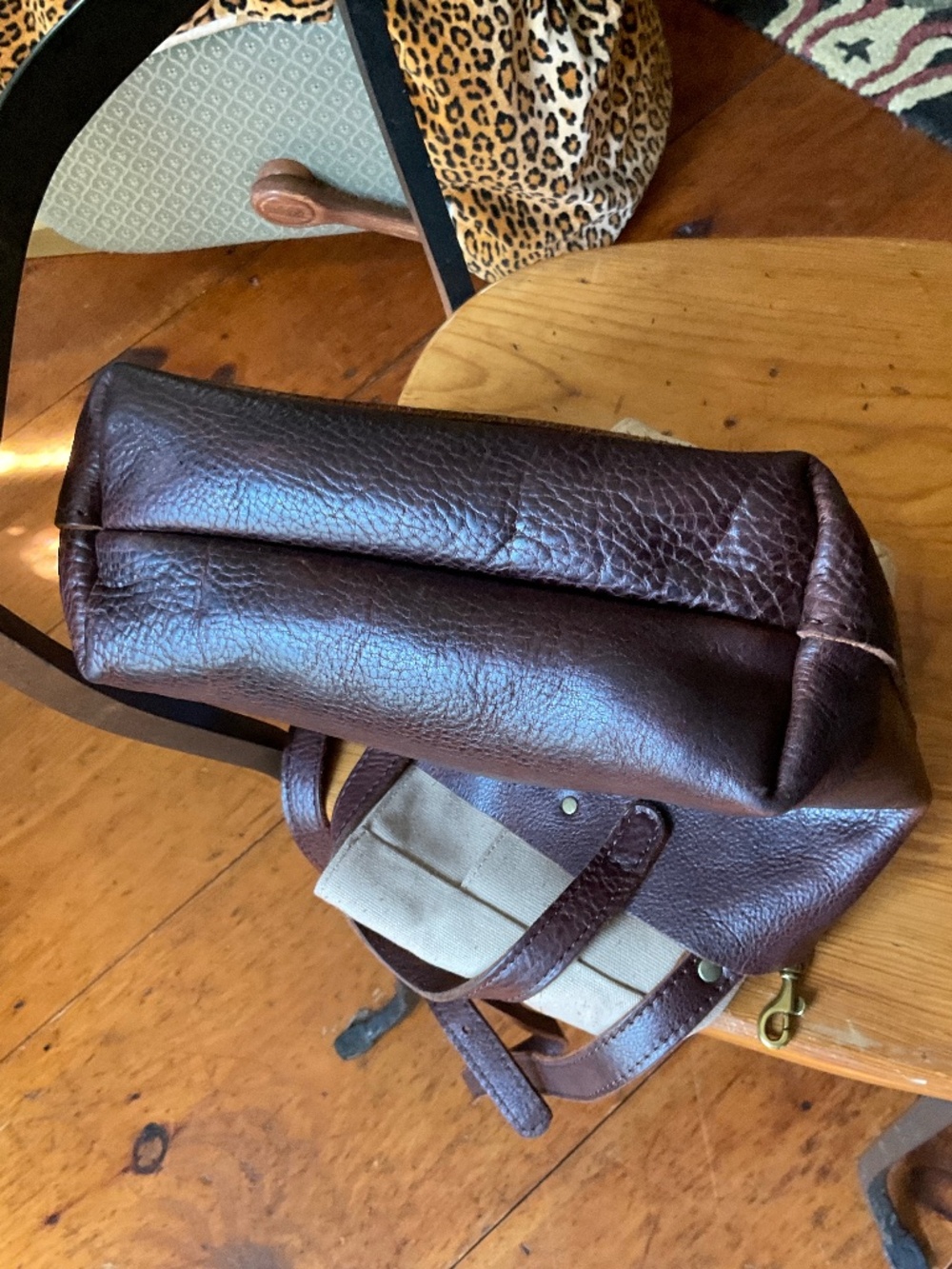 Portland leather goods MINI CROSSBODY TOTE in Nutmeg - Picture 11 of 13